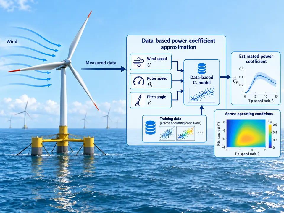 Data-Based Power-Coefficient Approximation for Floating Wind Turbines