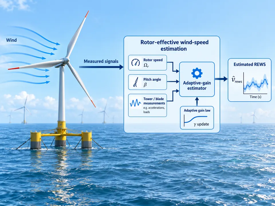 Adaptive-Gain Laws for Rotor-Effective Wind-Speed Estimation